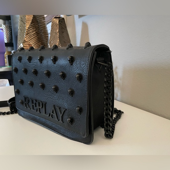 Replay Black Crossbody Bag with Skull Accents - Picture 3 of 4